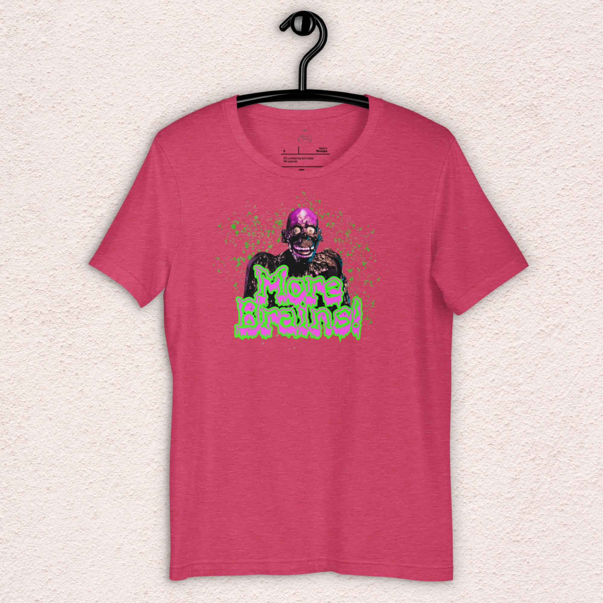 More Brains Tee | Unisex Neon 80s Zombie Horror Graphic Shirt