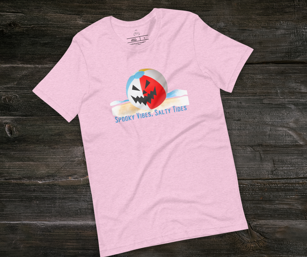 Spooky Vibes Salty Tides Tee | Unisex Spooky Beach Graphic Shirt