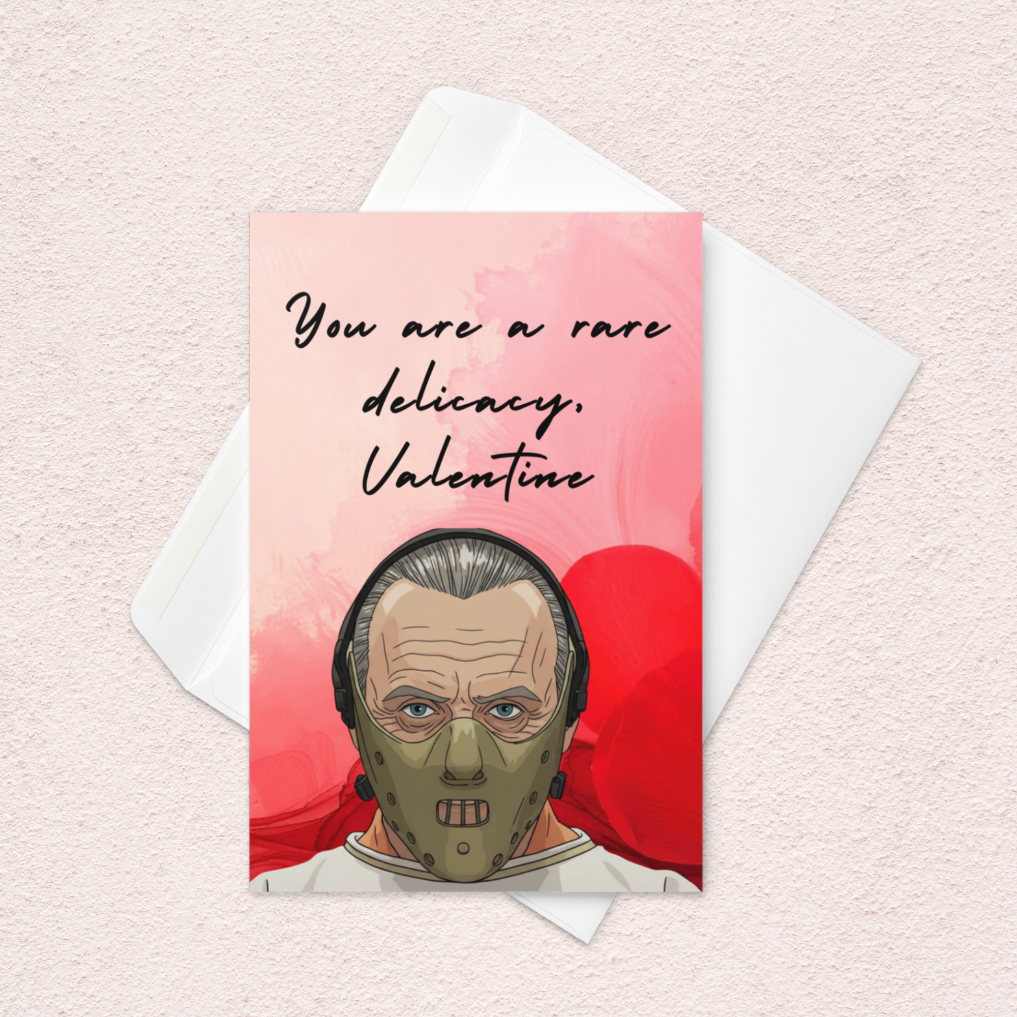Funny Horror Valentine Card – “You’re a Rare Delicacy” Elegant Cannibal Valentine