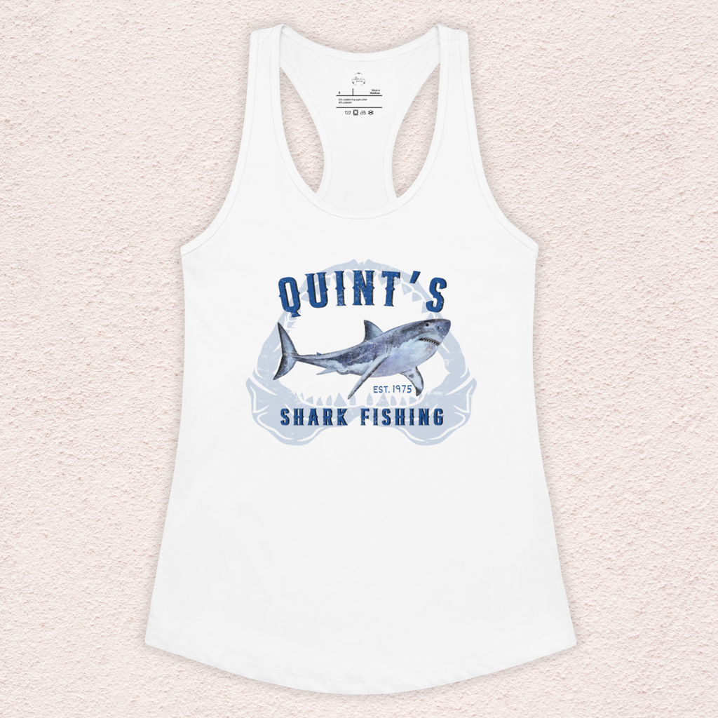 Quint’s Shark Fishing Racerback Tank | Women’s Coastal Horror Top