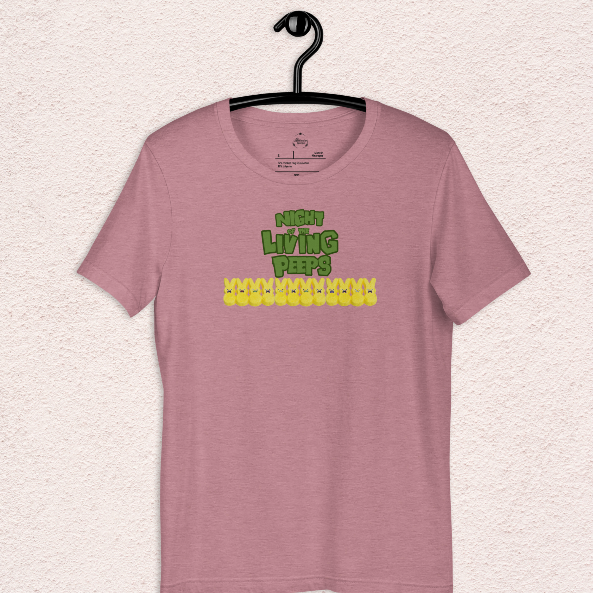 Night of the Living Peeps Easter Tee | Funny Zombie Marshmallow Bunny Shirt | Spooky Easter Candy Graphic | Bella+Canvas Unisex T-Shirt