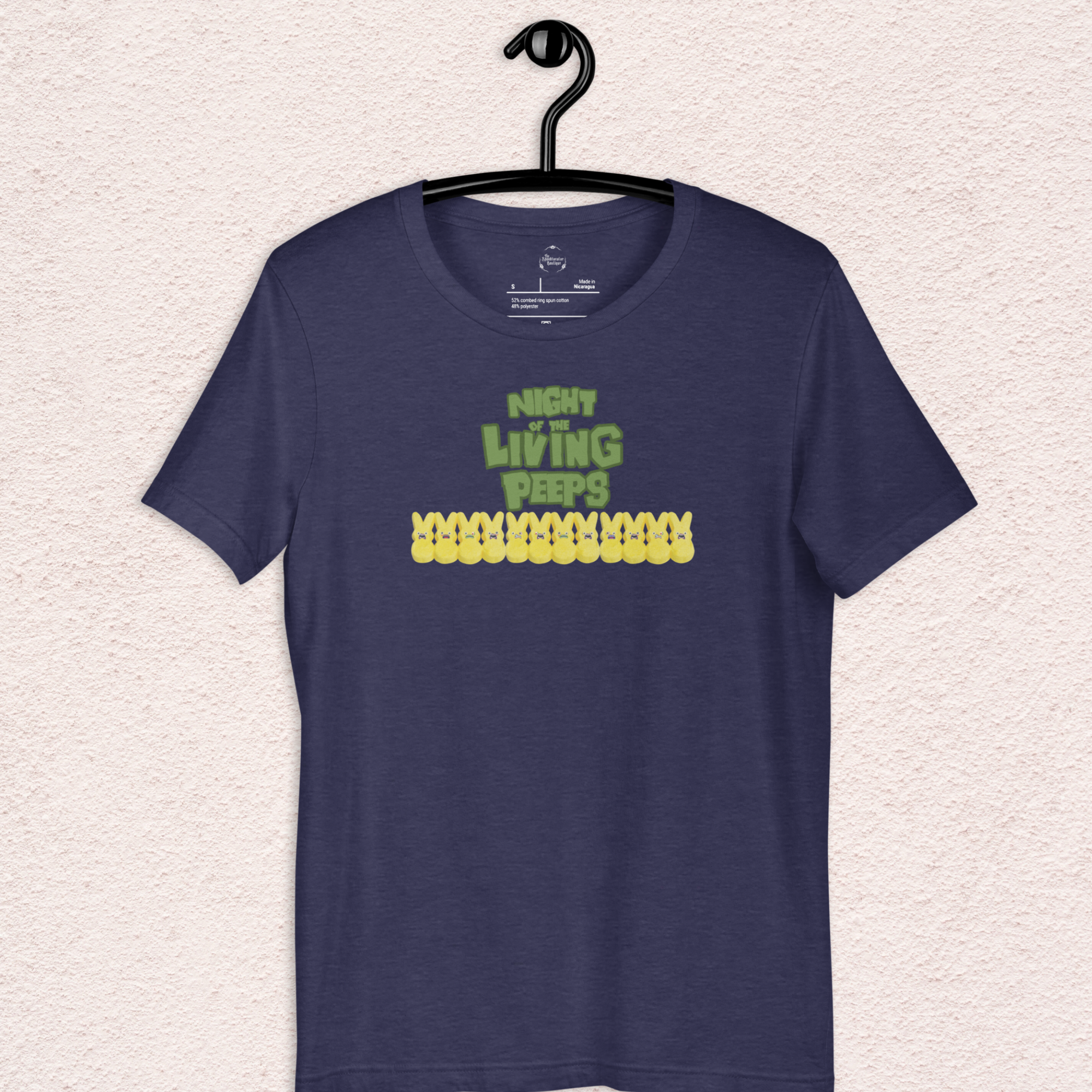 Night of the Living Peeps Easter Tee | Funny Zombie Marshmallow Bunny Shirt | Spooky Easter Candy Graphic | Bella+Canvas Unisex T-Shirt