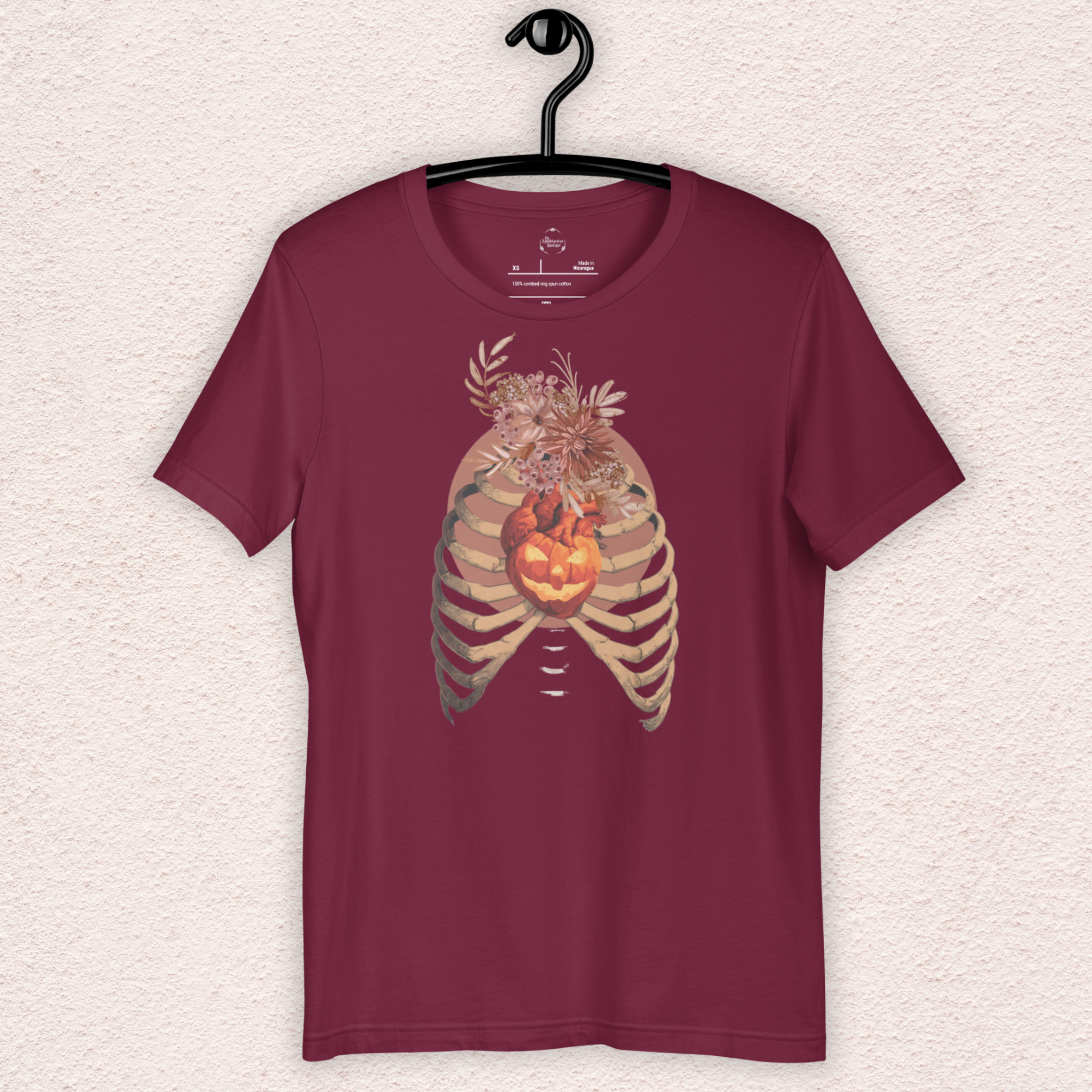 A Fall’s Heart Tee | Skeleton Pumpkin Halloween Shirt | Bella+Canvas Spooky Autumn Graphic Tee