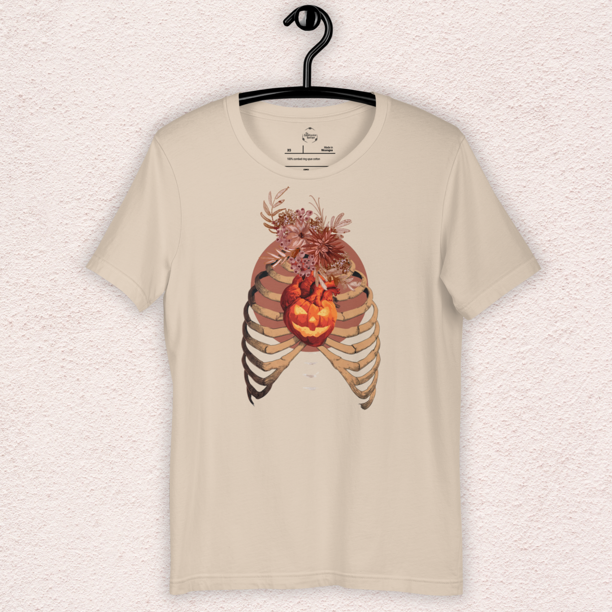 A Fall’s Heart Tee | Skeleton Pumpkin Halloween Shirt | Bella+Canvas Spooky Autumn Graphic Tee