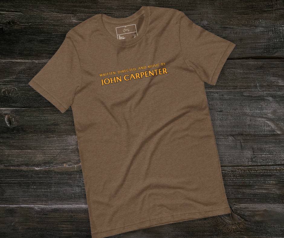 Written, Directed,& Music by John Carpenter Tee | Unisex Horror Film Lover Shirt