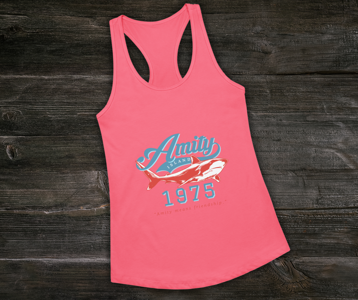 Amity Means Friendship Racerback Tank | Women’s Coastal Horror Top