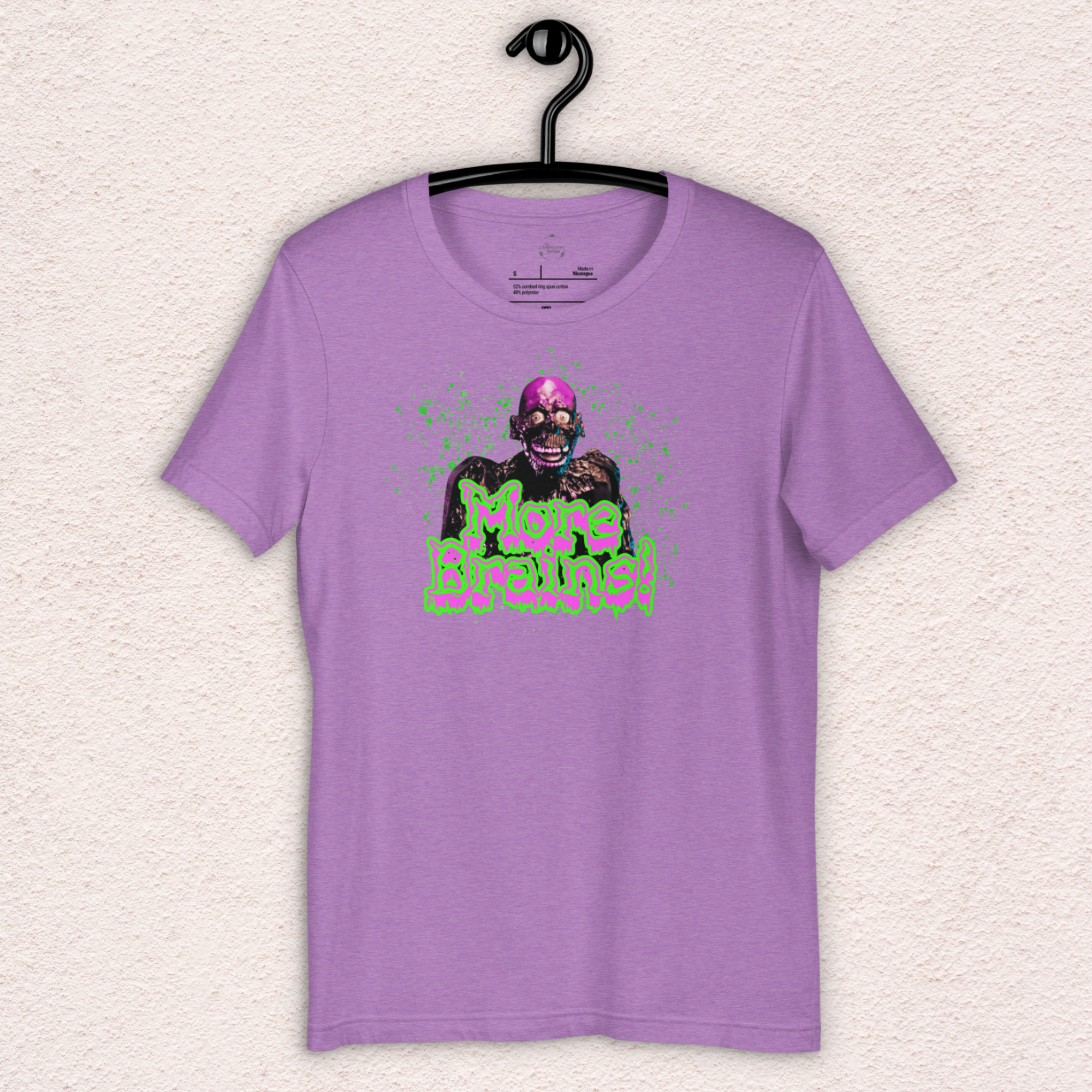 More Brains Tee | Unisex Neon 80s Zombie Horror Graphic Shirt