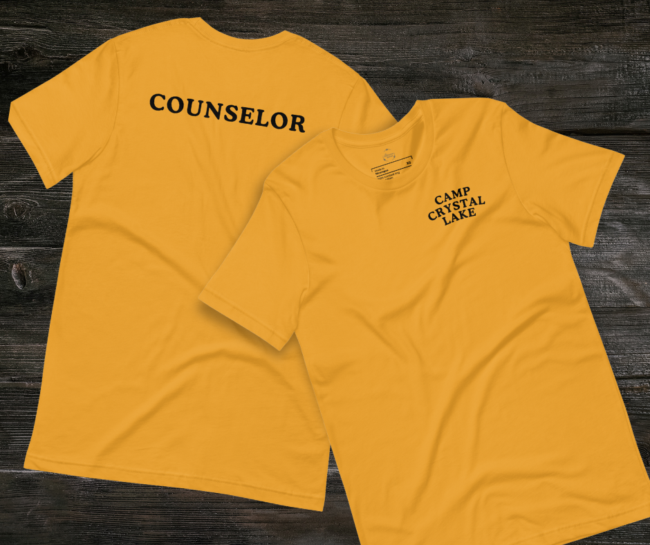 Camp Crystal Lake Counselor Tee | Unisex Horror Camp Front & Back Shirt
