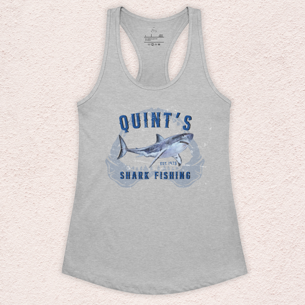 Quint’s Shark Fishing Racerback Tank | Women’s Coastal Horror Top
