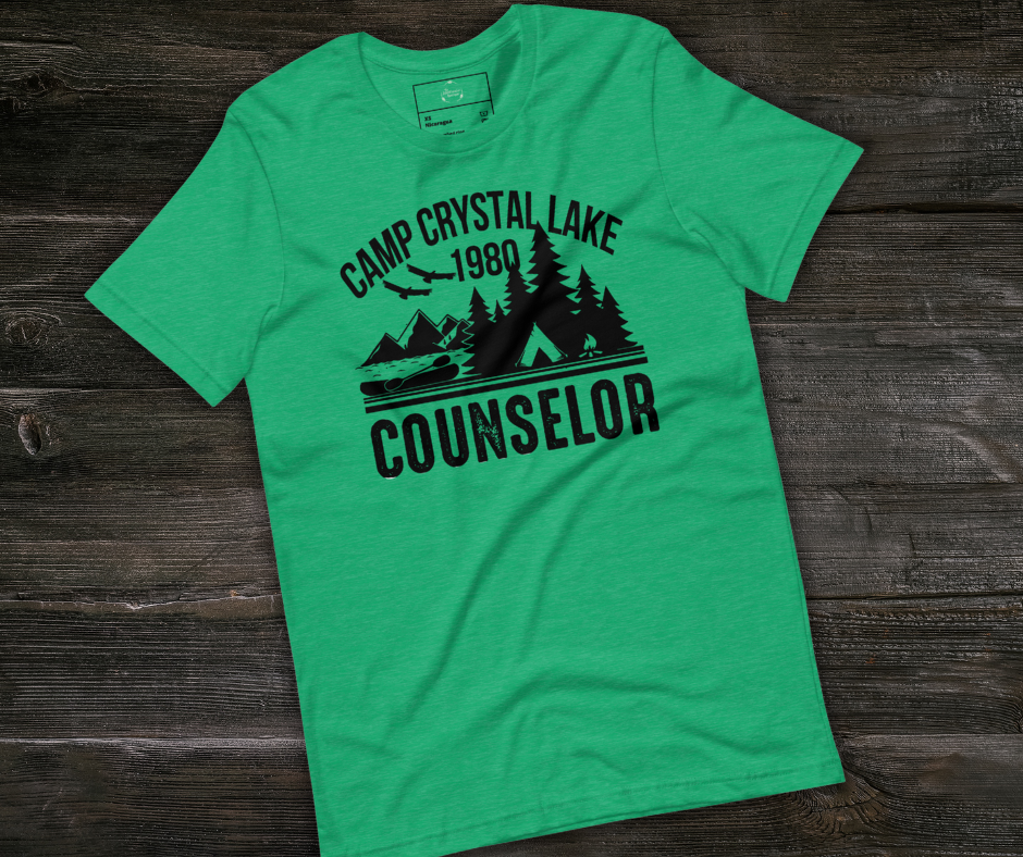 Camp Crystal Lake Tee | Unisex Vintage Summer Camp Horror Shirt (Black Ink)