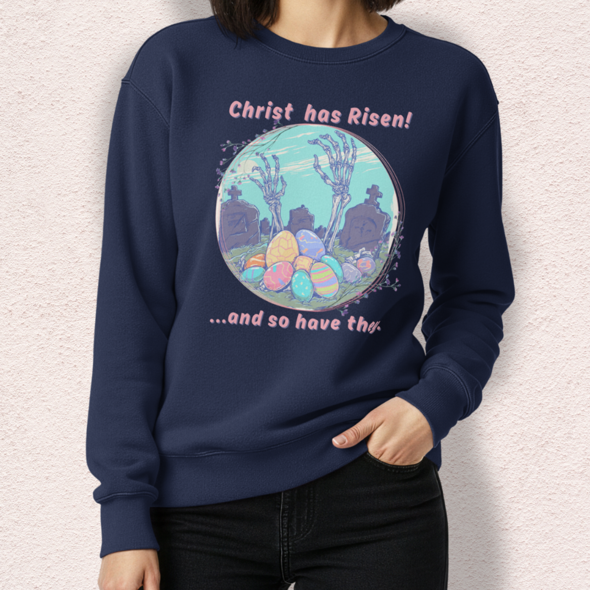 Christ Has Risen… and So Have They Sweatshirt | Funny Horror Easter Sweatshirt | Comfort Colors Garment DyedCrewneck