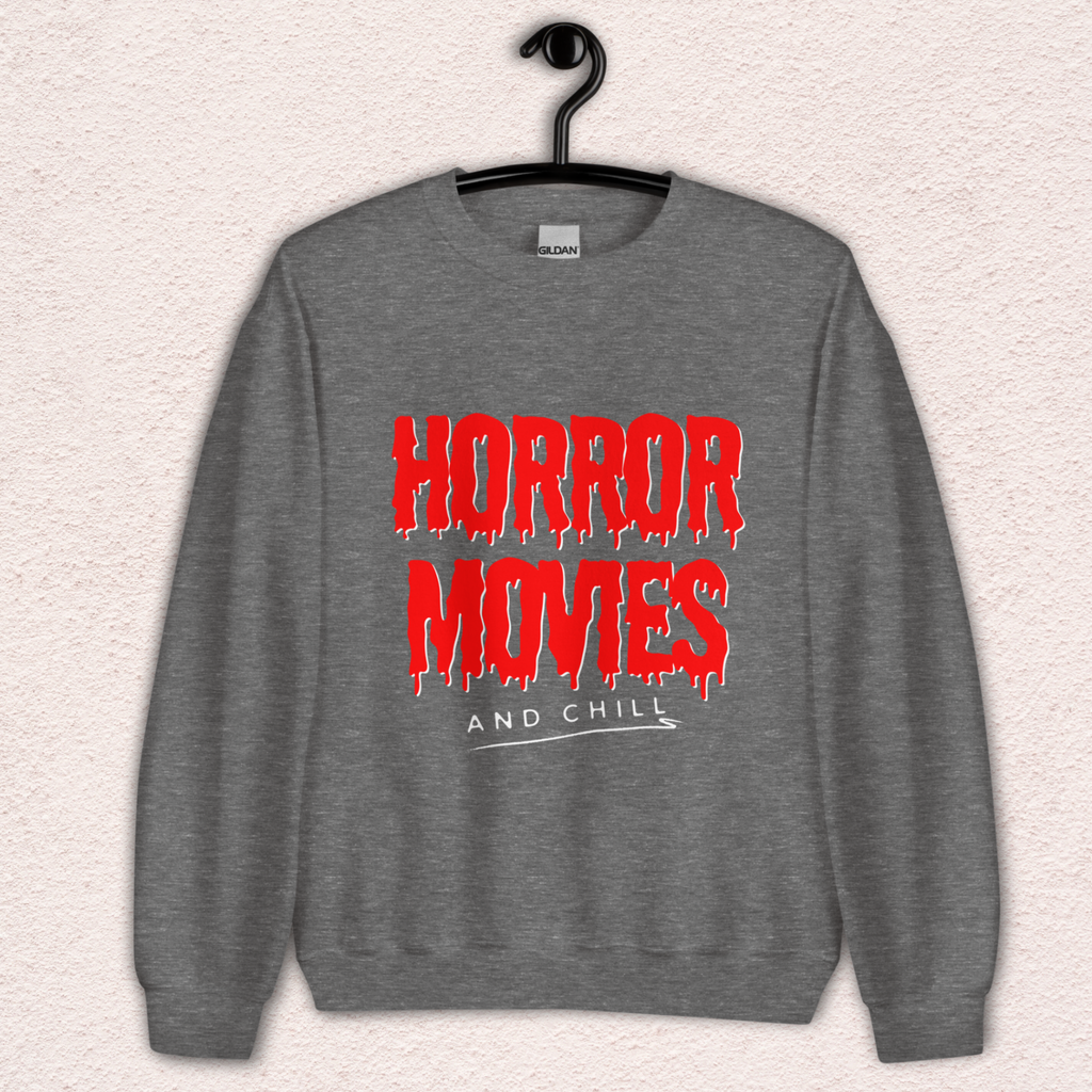 Horror Movies and Chill Crewneck Sweatshirt | Cozy Spooky Loungewear