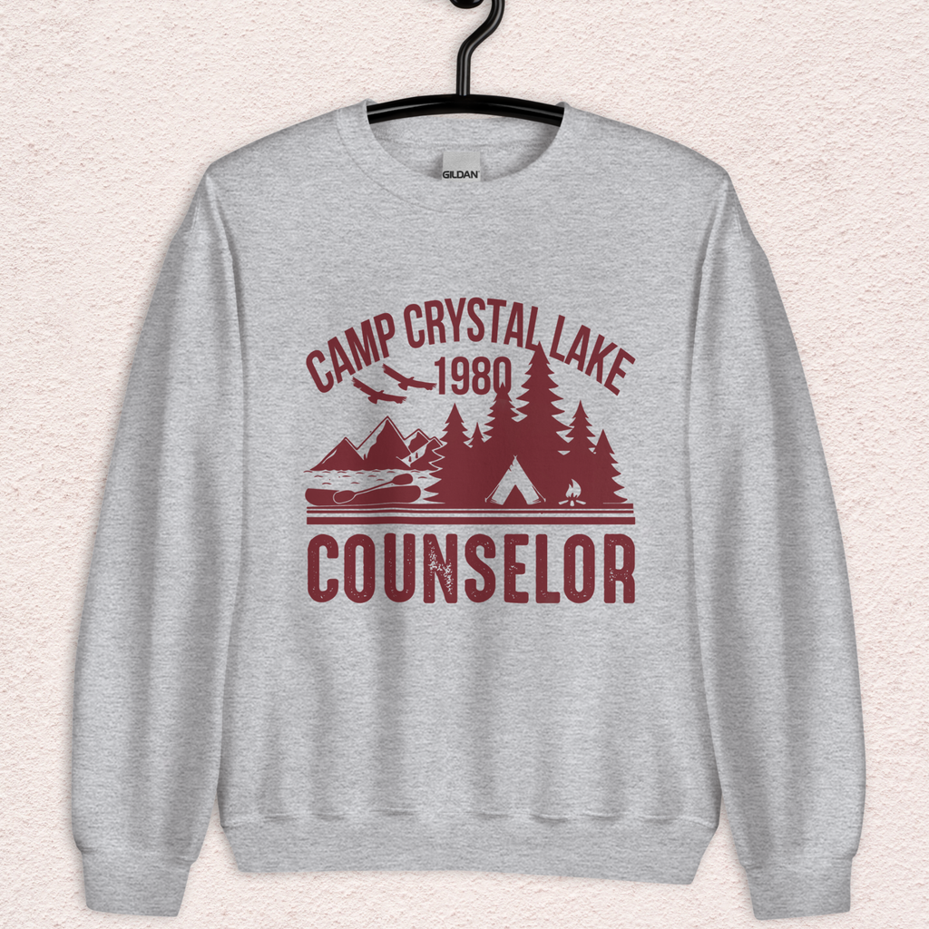 Camp Slasher Counselor Sweatshirt | Gildan Unisex Horror Crewneck