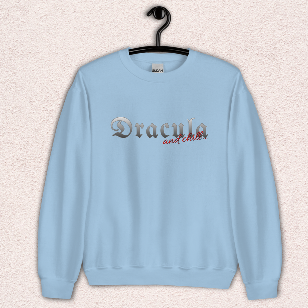 Dracula & Chill Crewneck Sweatshirt | Cozy Gothic Romance Loungewear