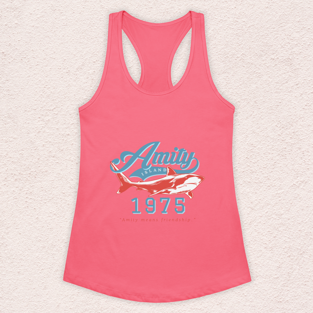 Amity Means Friendship Racerback Tank | Women’s Coastal Horror Top