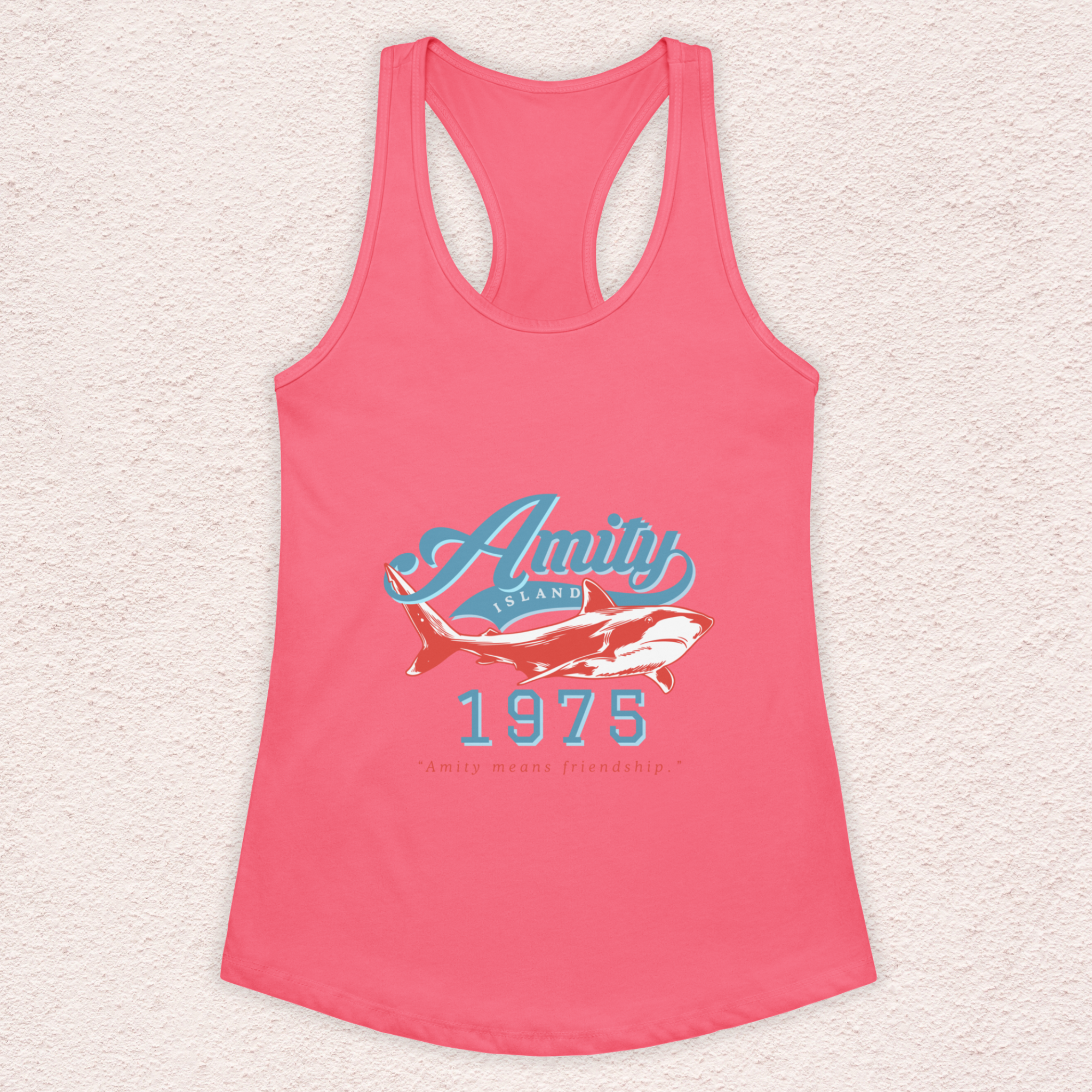 Amity Means Friendship Racerback Tank | Women’s Coastal Horror Top