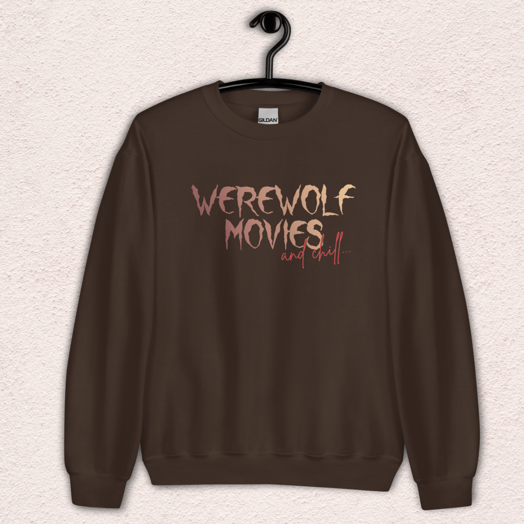 Werewolf Movies & Chill Crewneck Sweatshirt | Gothic Moonlight Loungewear