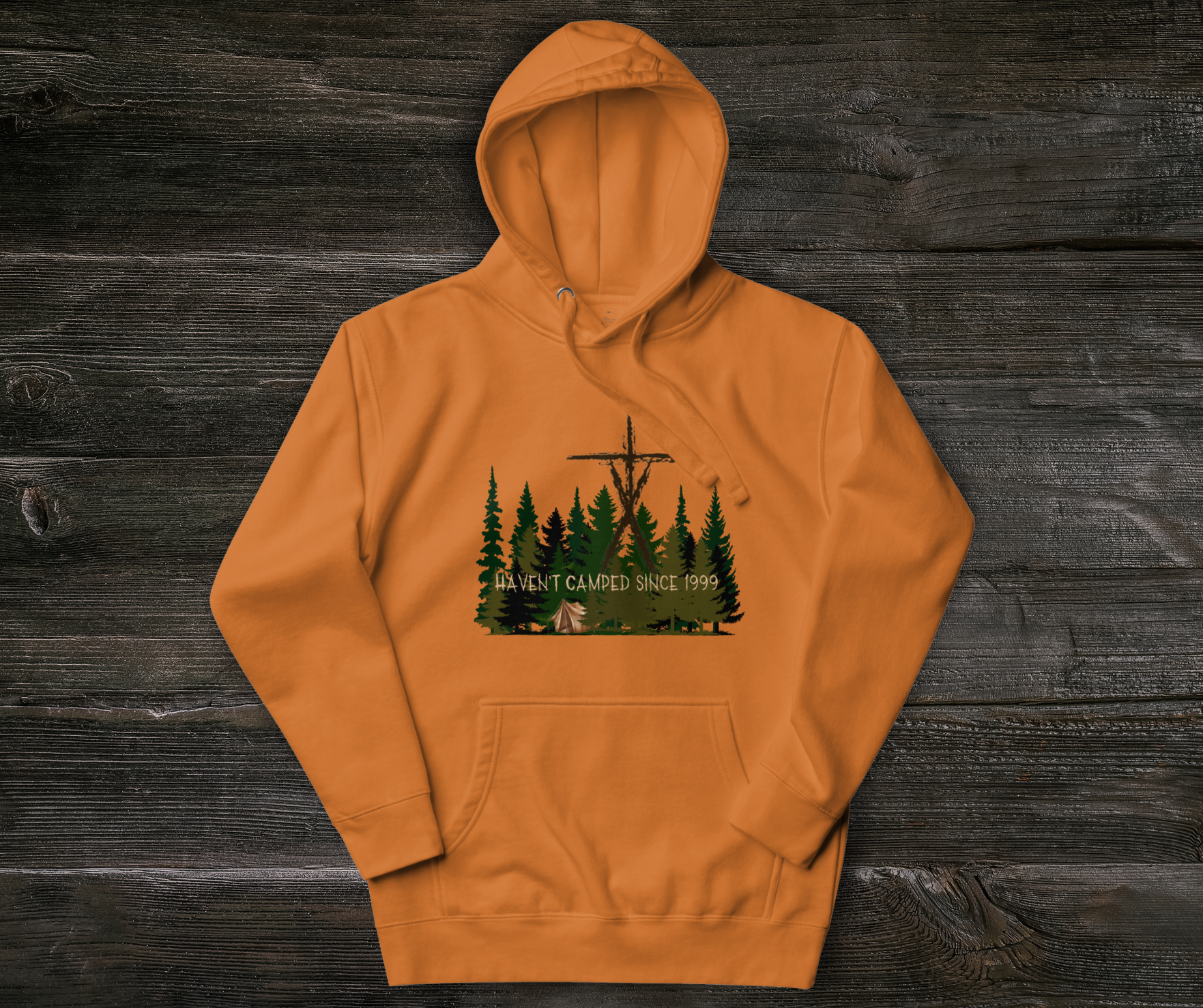 Haven’t Camped Since 1999 Hoodie | Unisex Funny Horror Camp Pullover