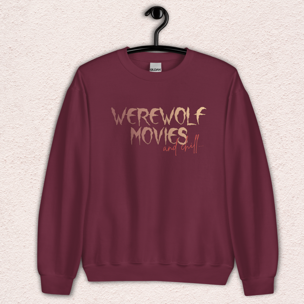 Werewolf Movies & Chill Crewneck Sweatshirt | Gothic Moonlight Loungewear