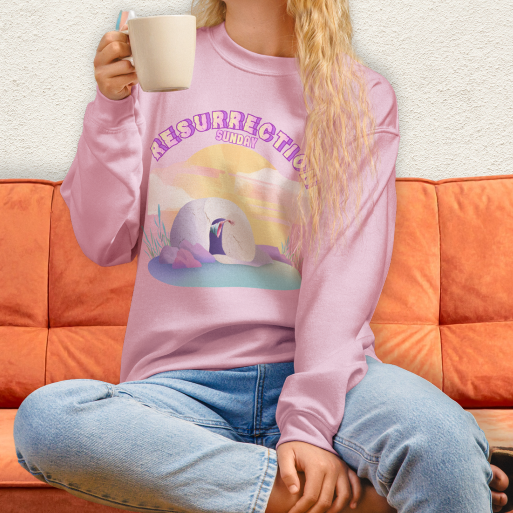 Resurrection Sunday Sweatshirt | Christian Easter Zombie Tomb Graphic | Funny Faith Easter Crewneck | Spooky Resurrection Sweatshirt