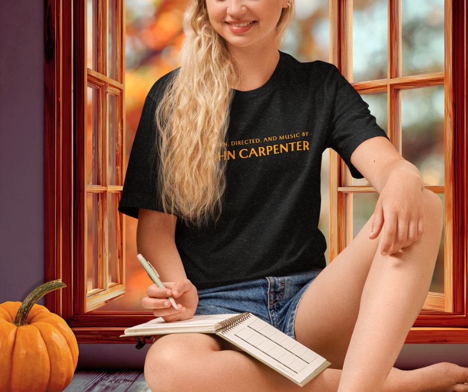 Written, Directed,& Music by John Carpenter Tee | Unisex Horror Film Lover Shirt
