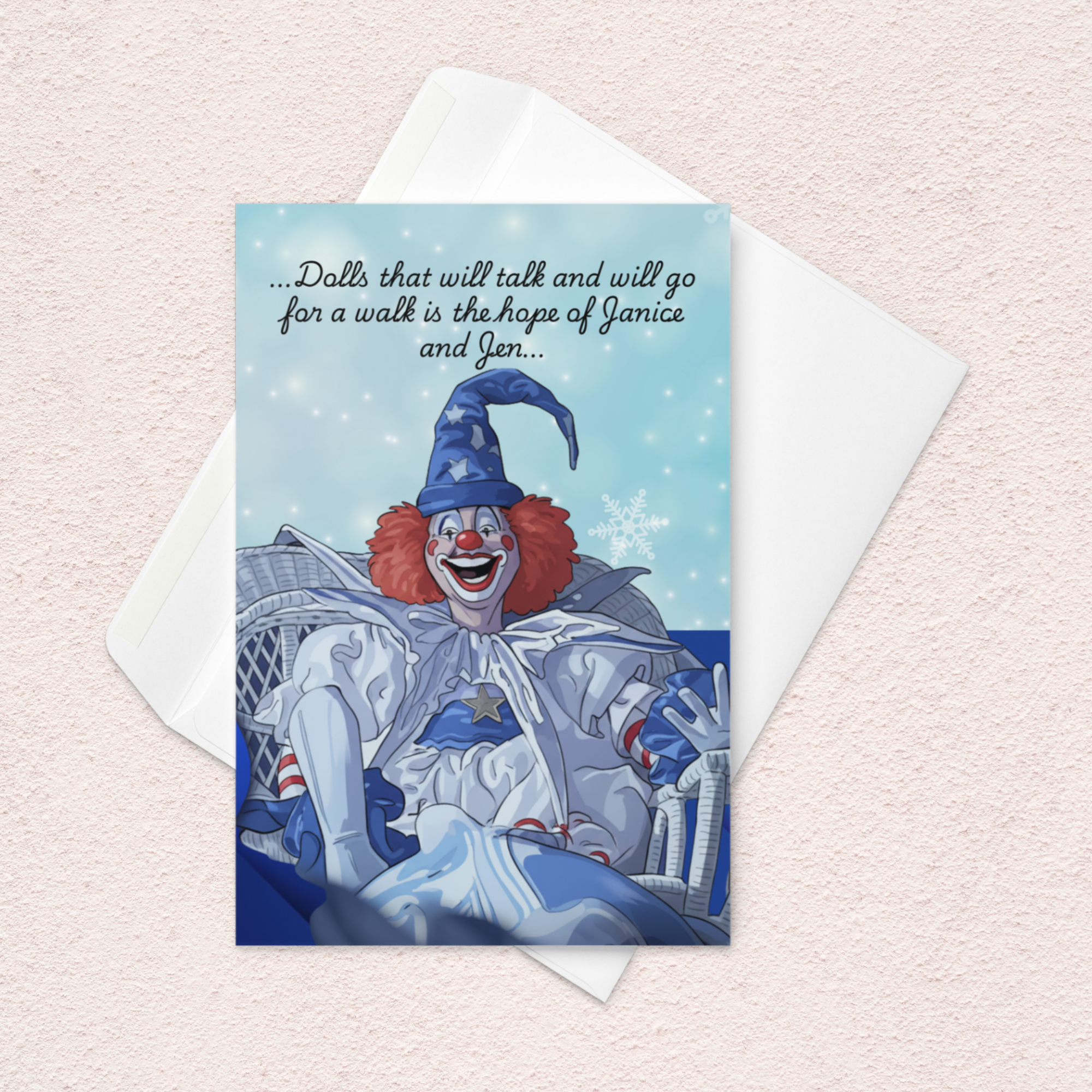 Creepmas Clown Horror Card | 4x6 Spooky Holiday Greeting