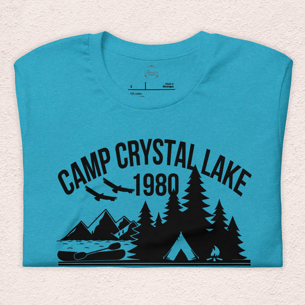 Camp Crystal Lake Tee | Unisex Vintage Summer Camp Horror Shirt (Black Ink)