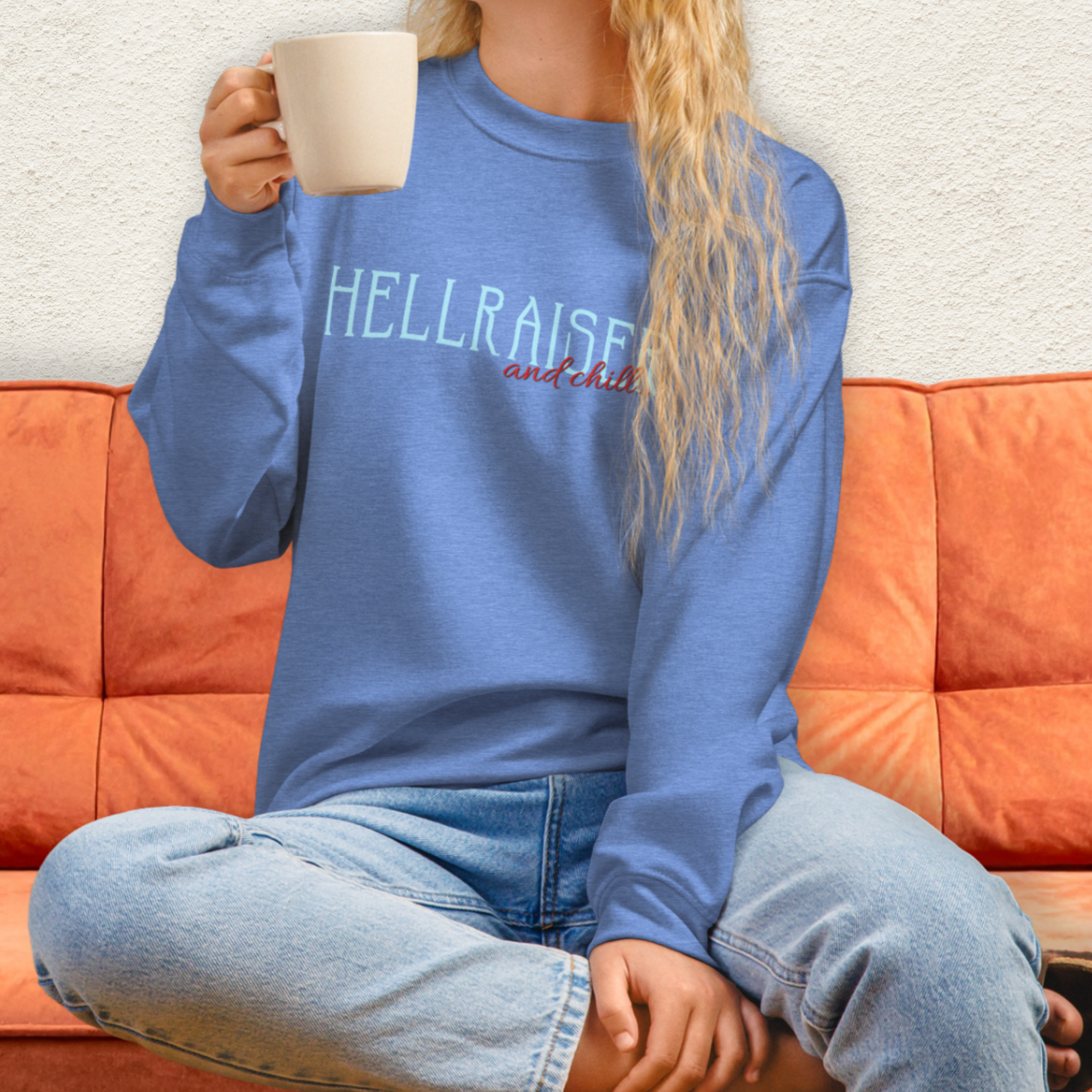 Hellraiser & Chill Sweatshirt | Horror Movie Crewneck | Gildan Heavy Blend Gothic Horror Sweatshirt