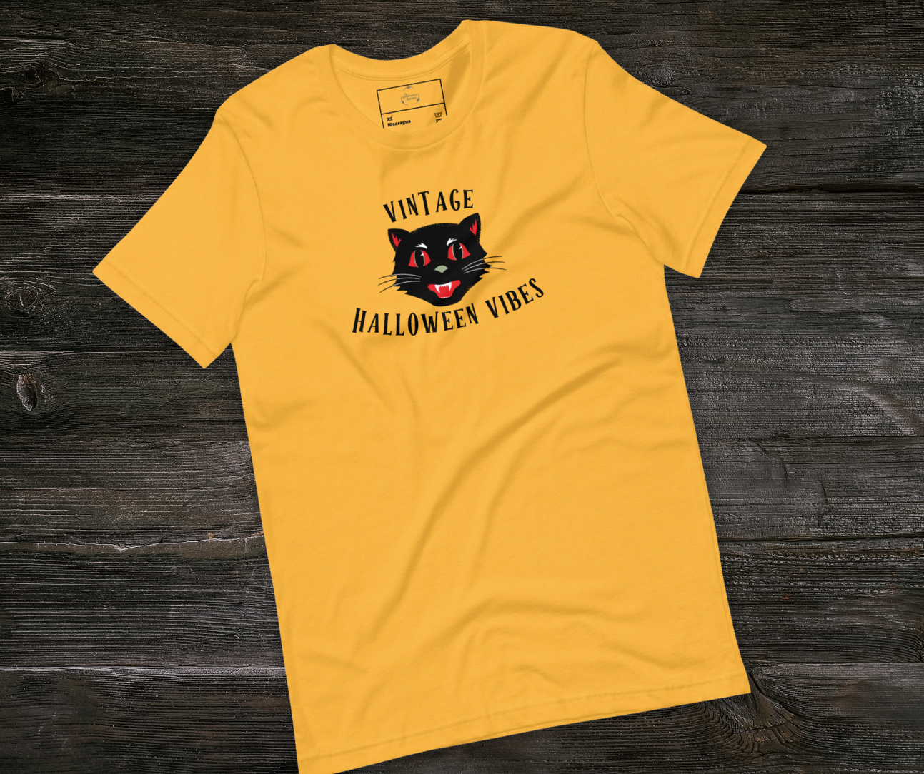 Vintage Halloween Vibes Tee | Unisex Retro Halloween Cat Graphic Shirt