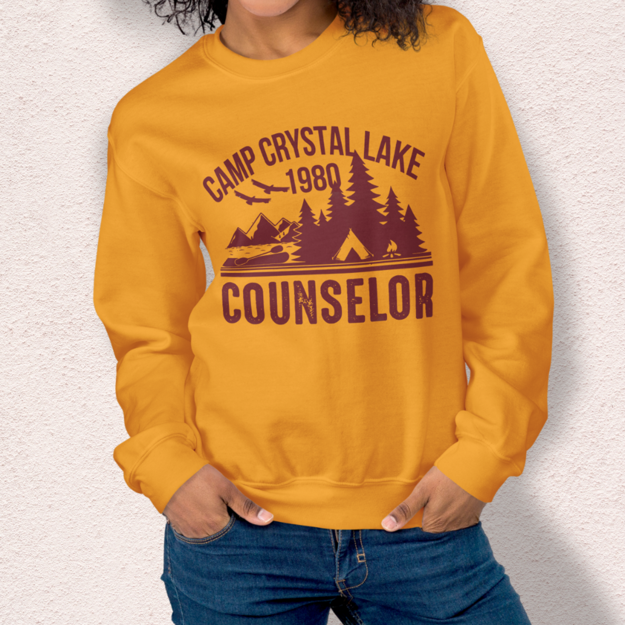 Camp Slasher Counselor Sweatshirt | Gildan Unisex Horror Crewneck