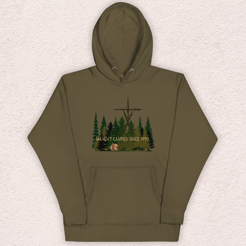 Haven’t Camped Since 1999 Hoodie | Unisex Funny Horror Camp Pullover