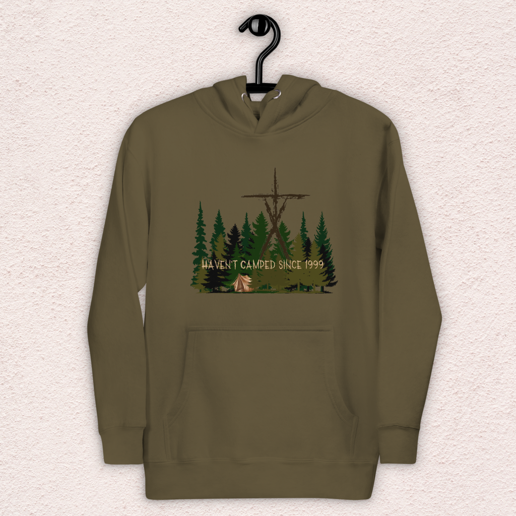 Haven’t Camped Since 1999 Hoodie | Unisex Funny Horror Camp Pullover