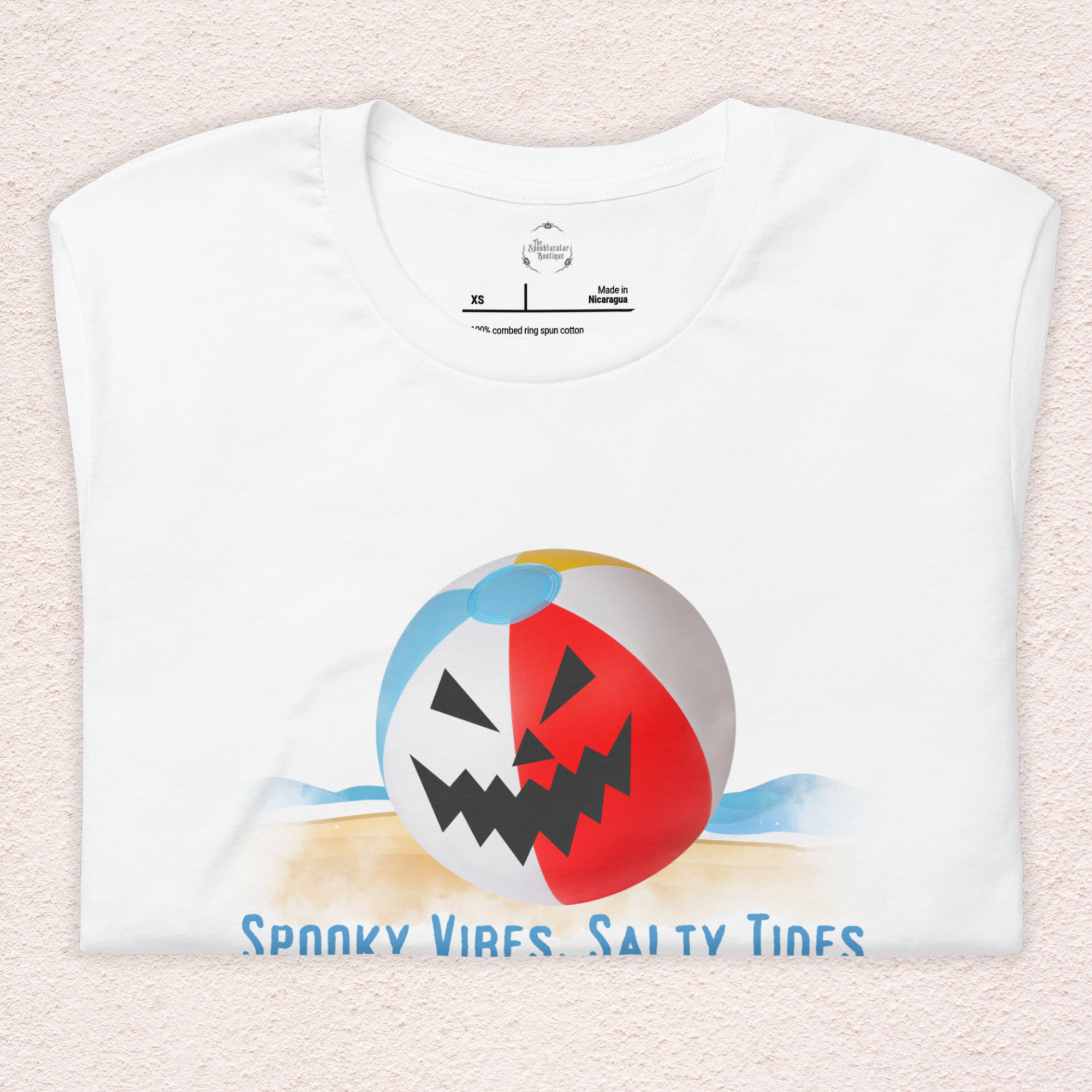 Spooky Vibes Salty Tides Tee | Unisex Spooky Beach Graphic Shirt