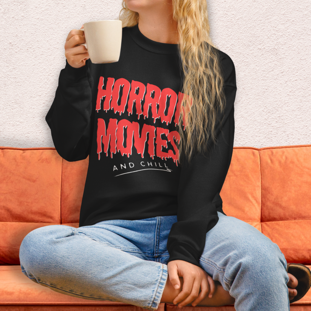 Horror Movies and Chill Crewneck Sweatshirt | Cozy Spooky Loungewear