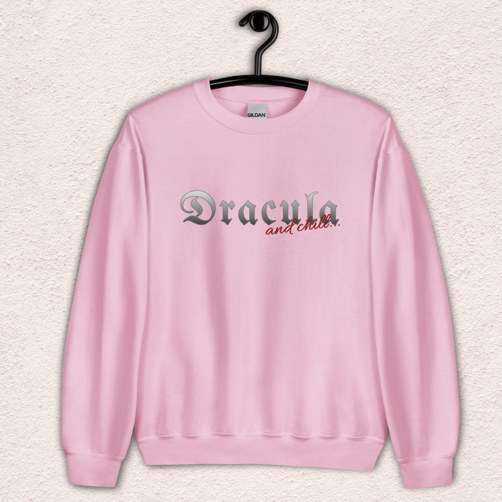 Dracula & Chill Crewneck Sweatshirt | Cozy Gothic Romance Loungewear