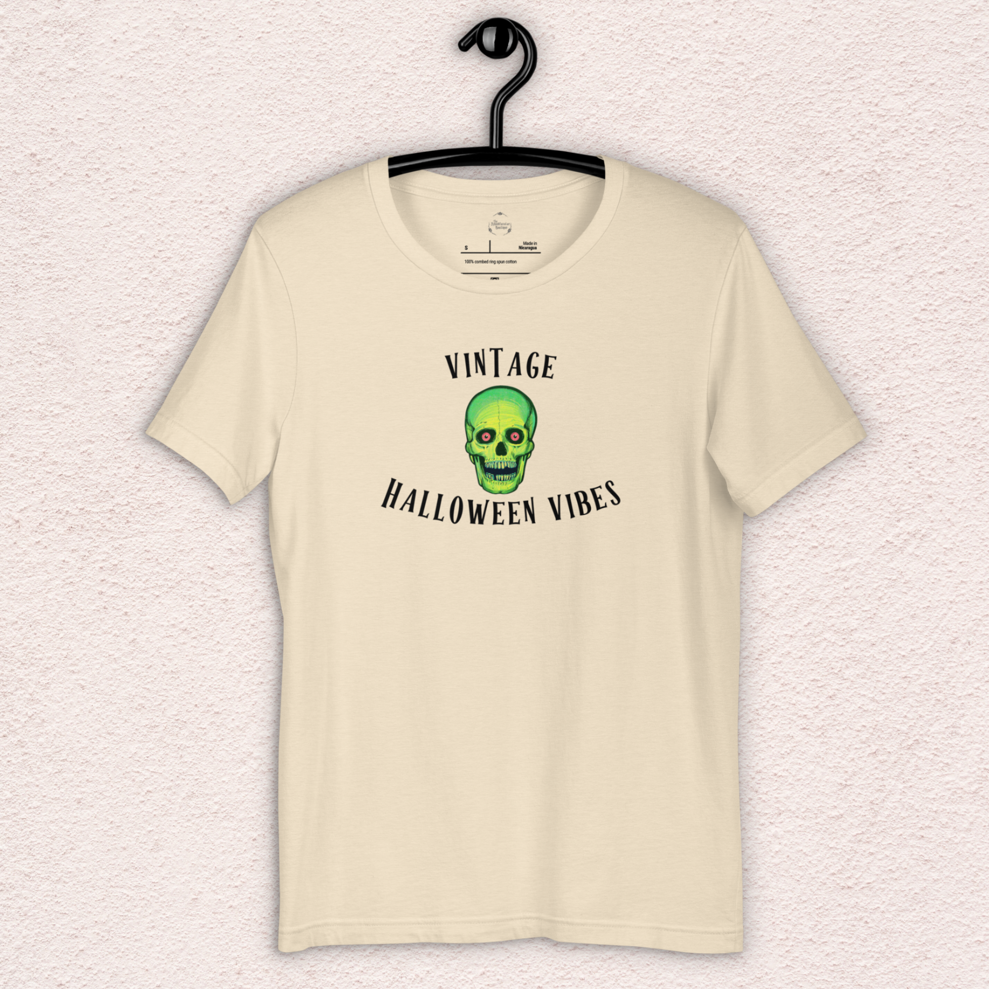 Vintage Halloween Vibes Tee | Unisex Retro Green Skull Graphic Shirt