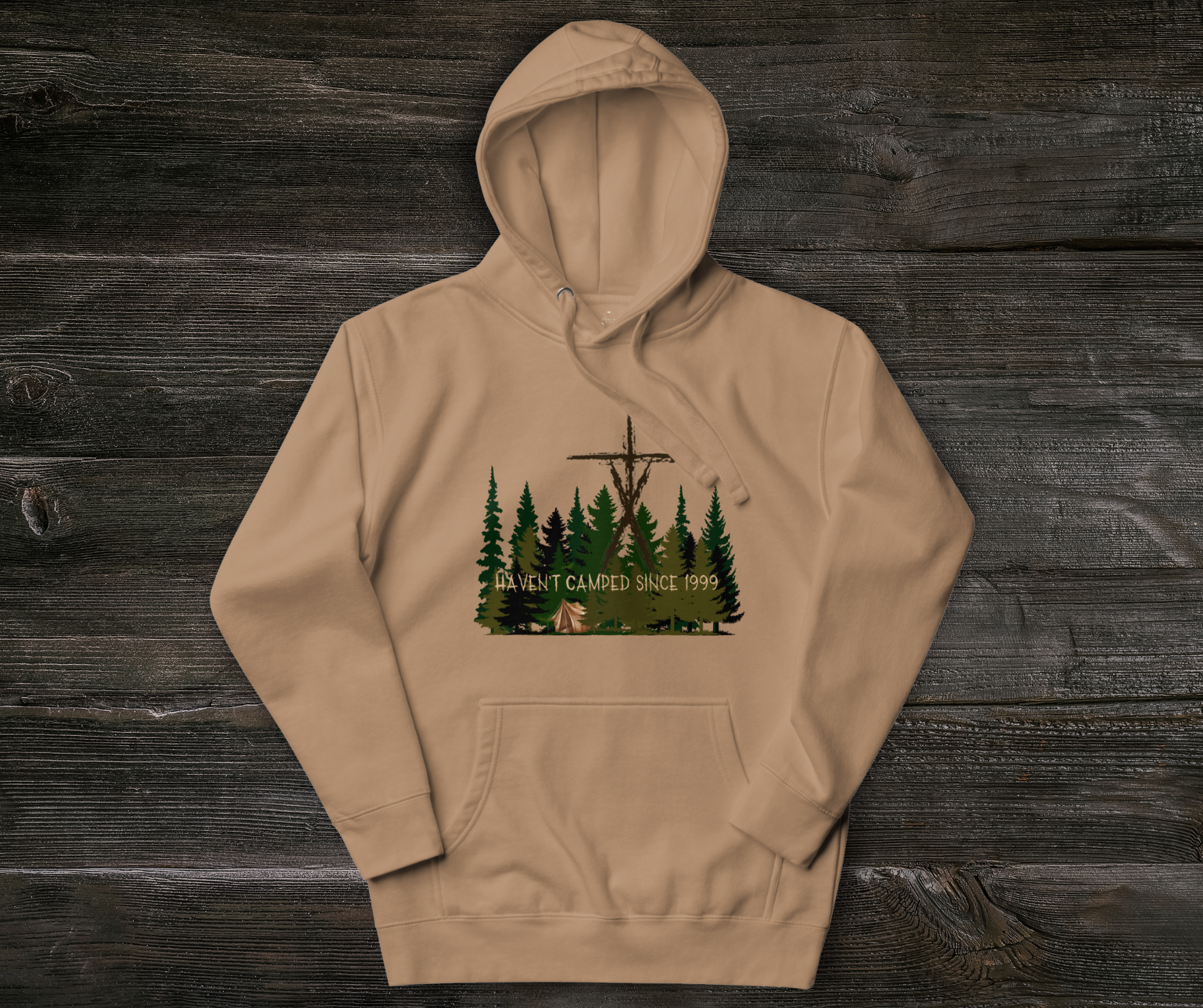 Haven’t Camped Since 1999 Hoodie | Unisex Funny Horror Camp Pullover