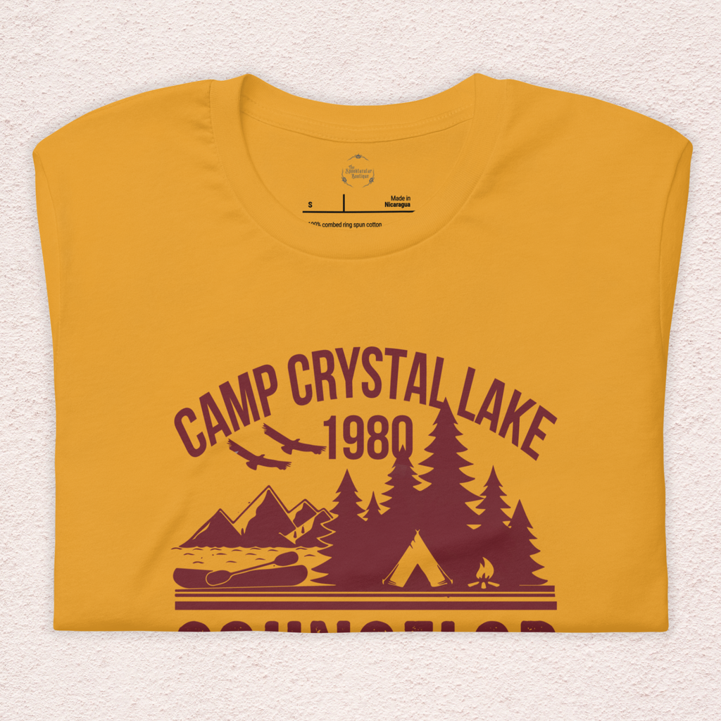Camp Crystal Lake Tee | Unisex Vintage Summer Camp Horror Shirt (red ink)