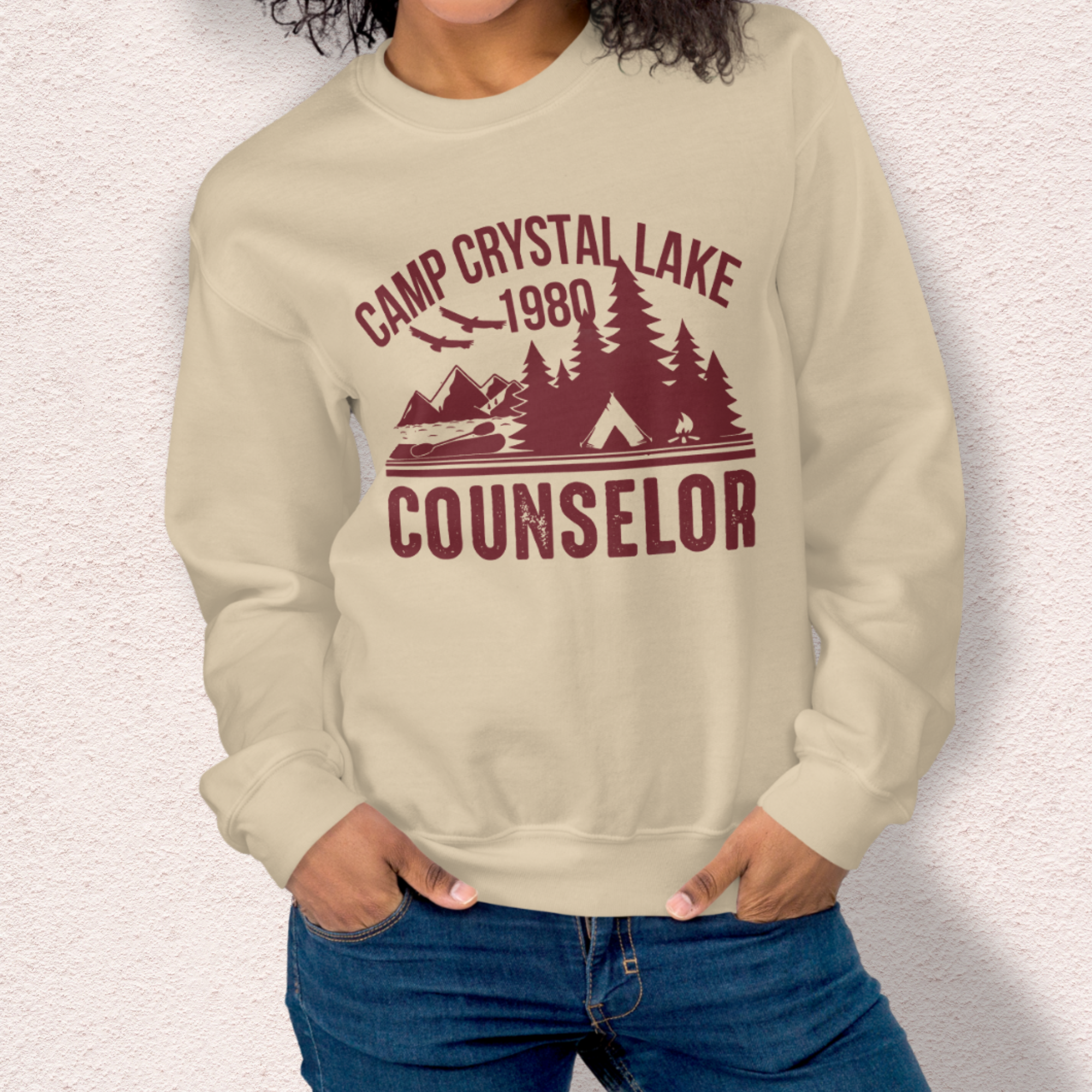 Camp Slasher Counselor Sweatshirt | Gildan Unisex Horror Crewneck
