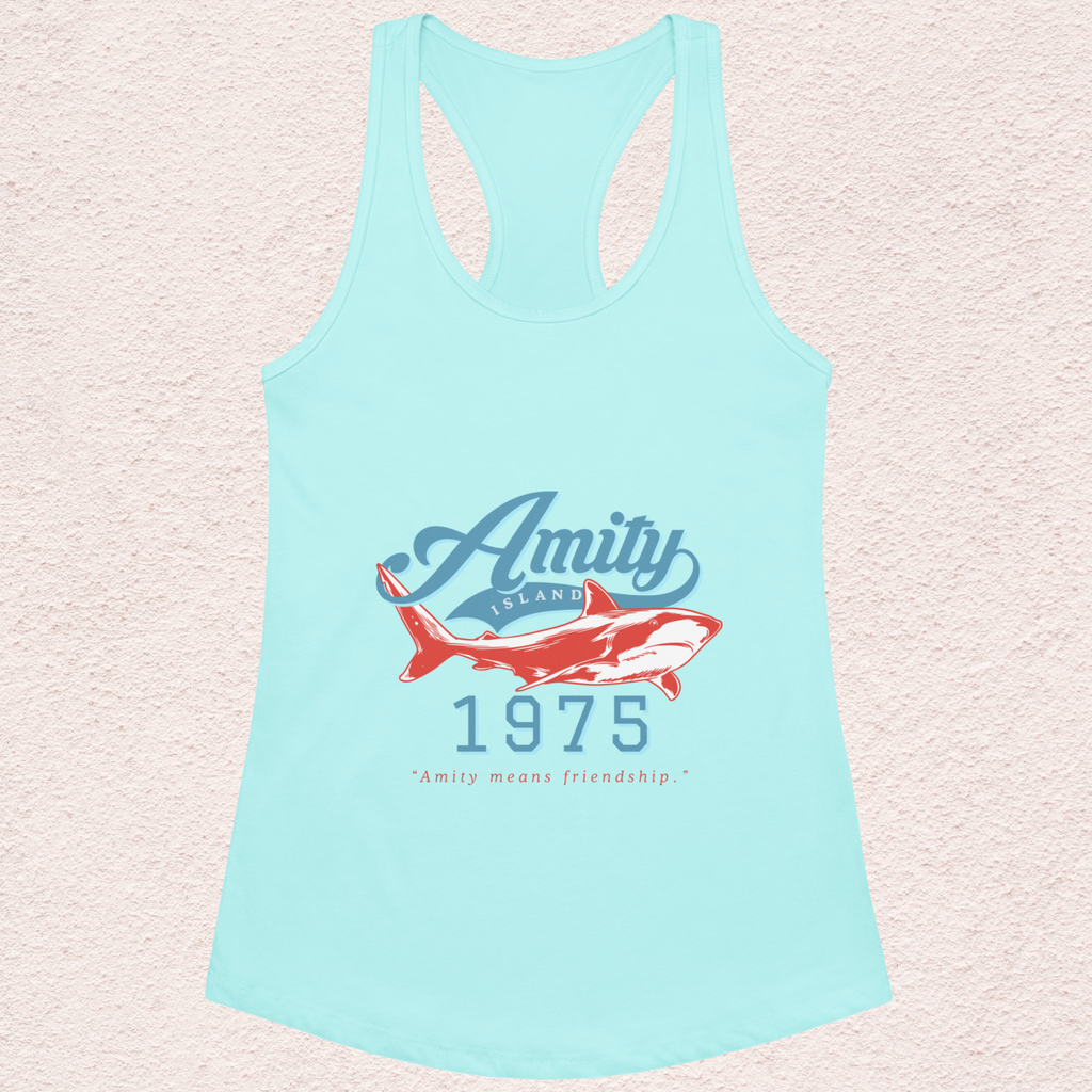 Amity Means Friendship Racerback Tank | Women’s Coastal Horror Top