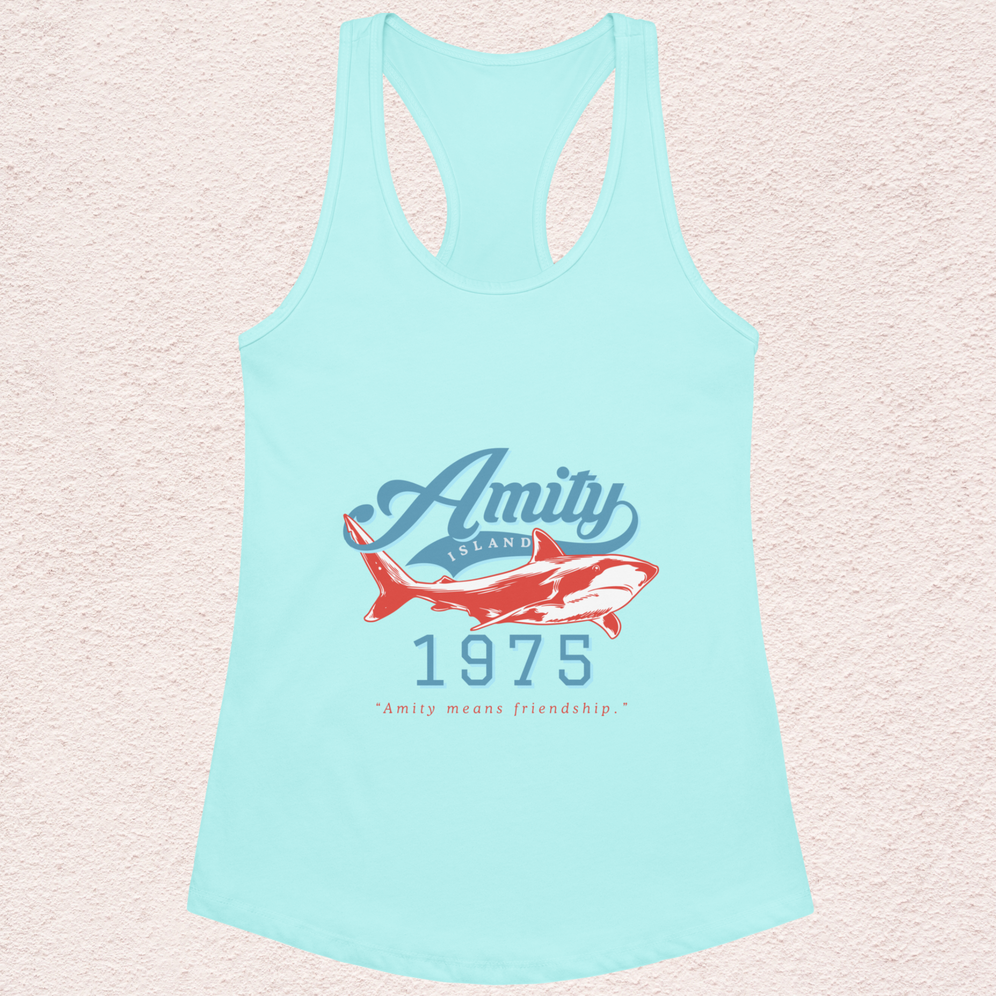 Amity Means Friendship Racerback Tank | Women’s Coastal Horror Top