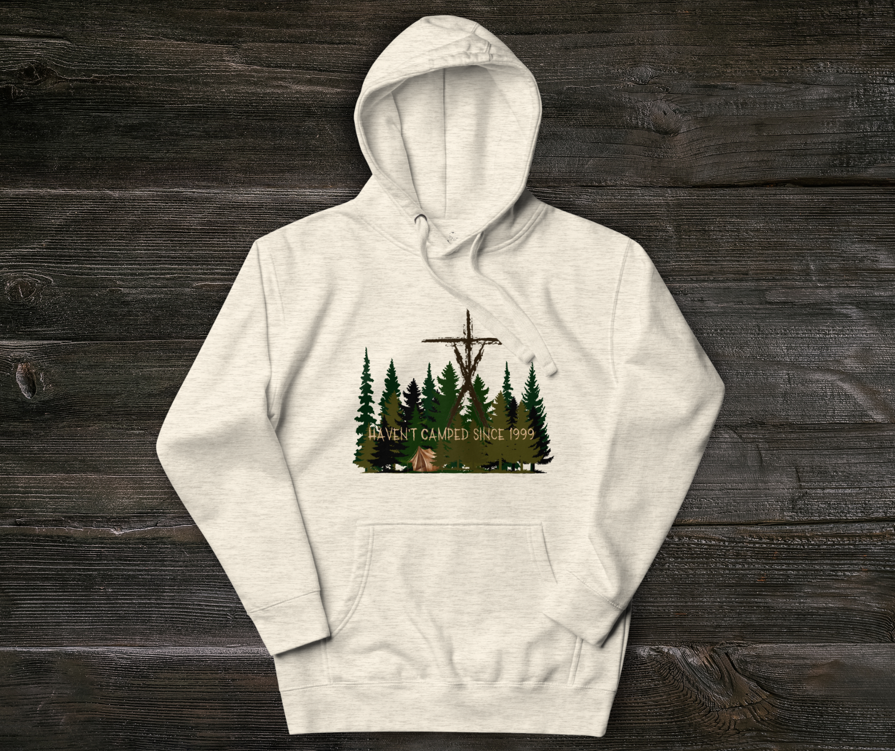 Haven’t Camped Since 1999 Hoodie | Unisex Funny Horror Camp Pullover