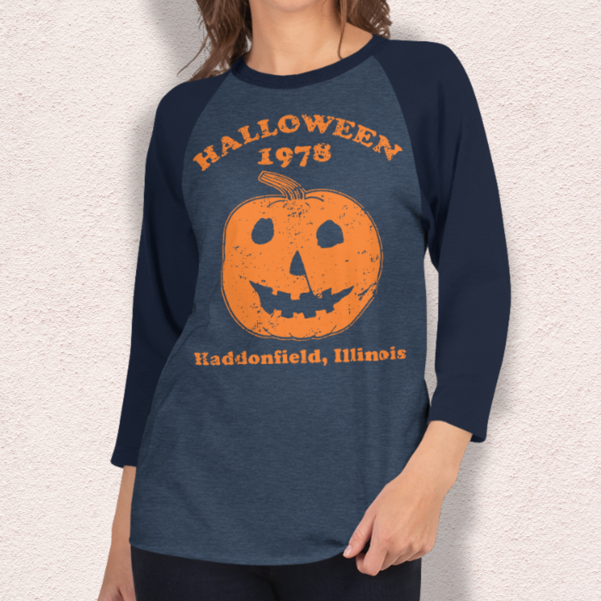 Haddonfield Halloween 1978 Raglan Tee | Unisex 3/4 Sleeve Horror Shirt