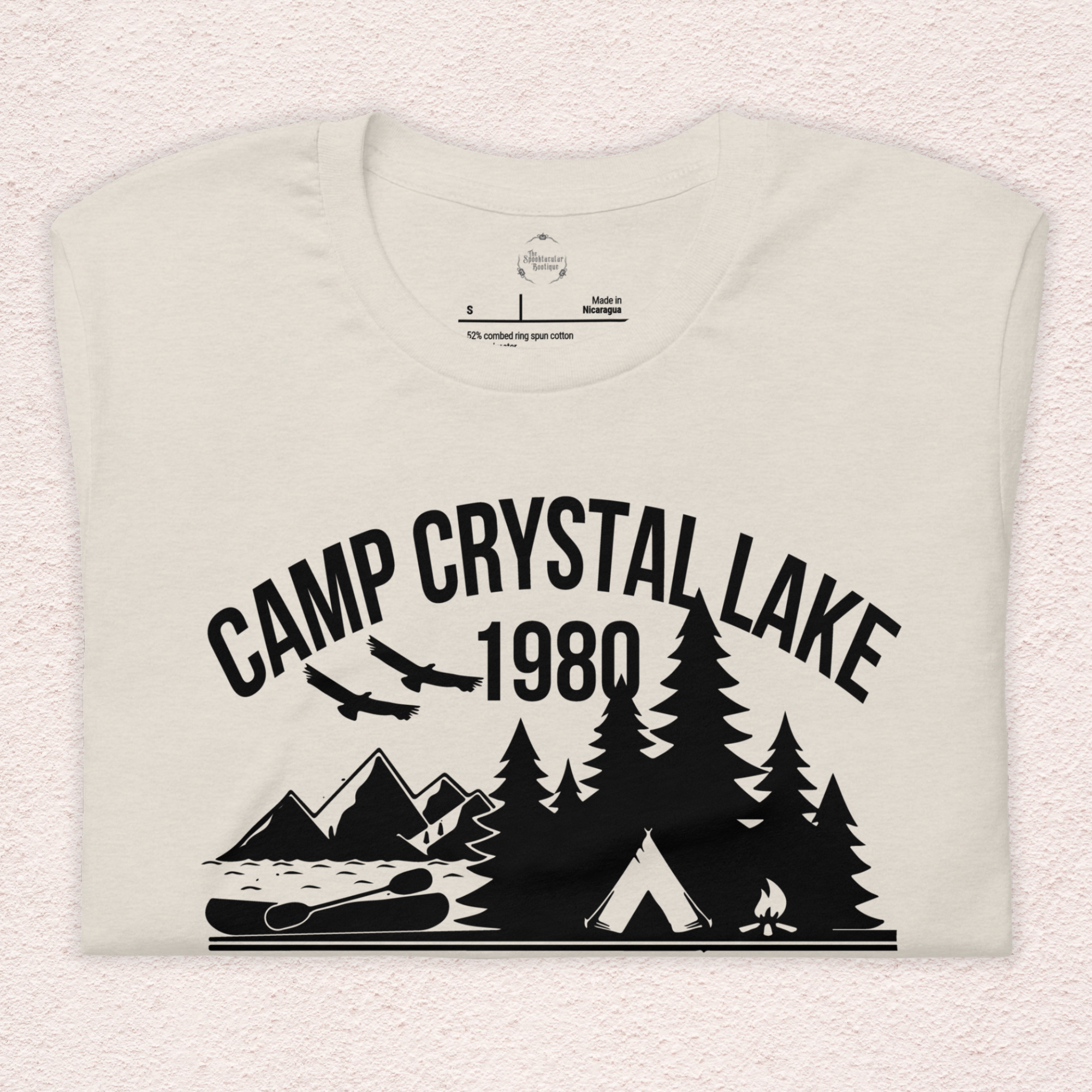Camp Crystal Lake Tee | Unisex Vintage Summer Camp Horror Shirt (Black Ink)