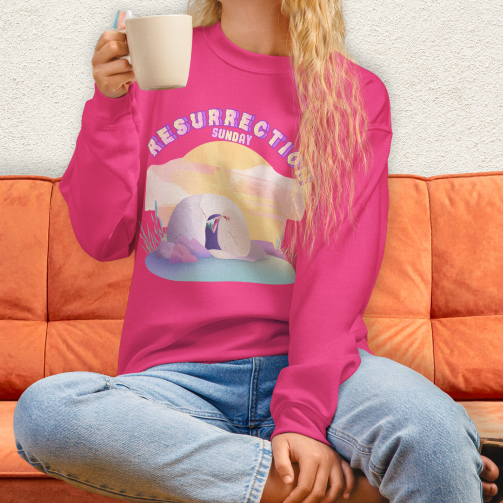 Resurrection Sunday Sweatshirt | Christian Easter Zombie Tomb Graphic | Funny Faith Easter Crewneck | Spooky Resurrection Sweatshirt