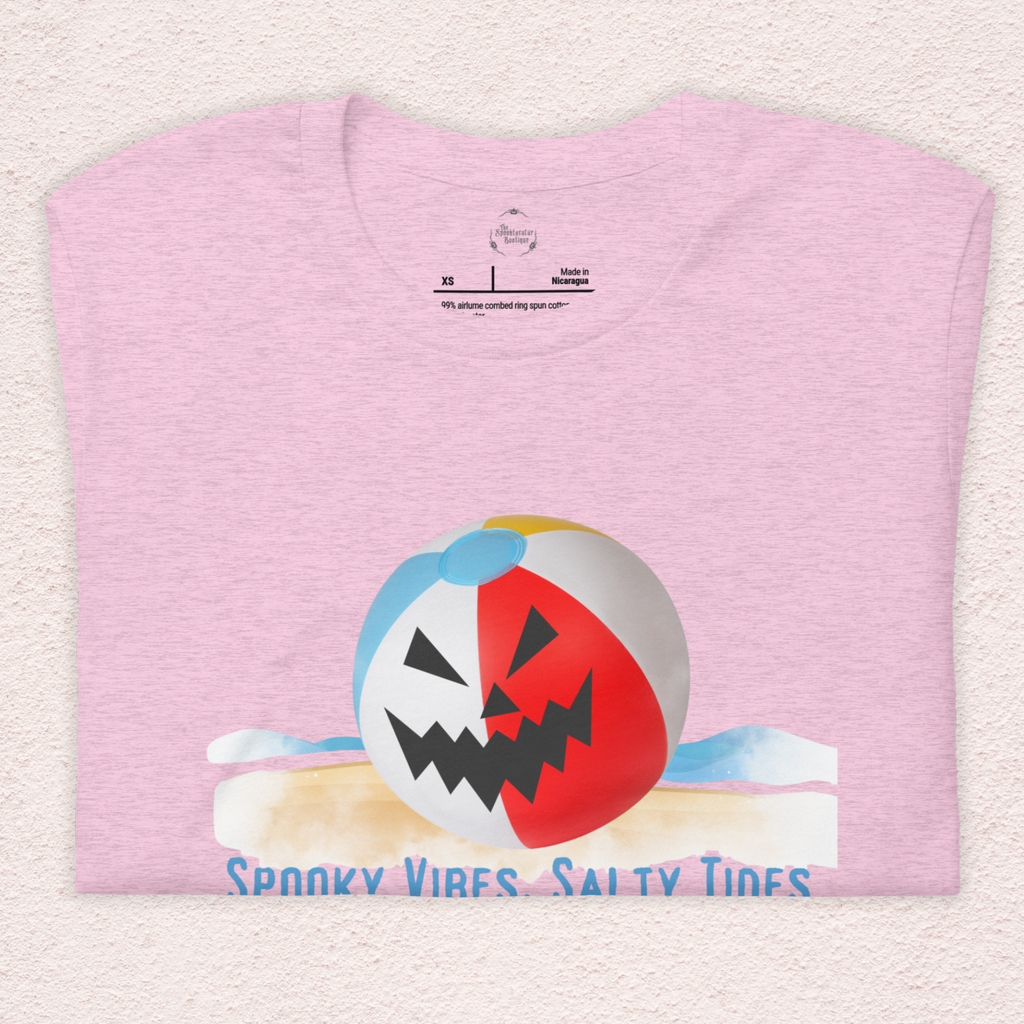 Spooky Vibes Salty Tides Tee | Unisex Spooky Beach Graphic Shirt