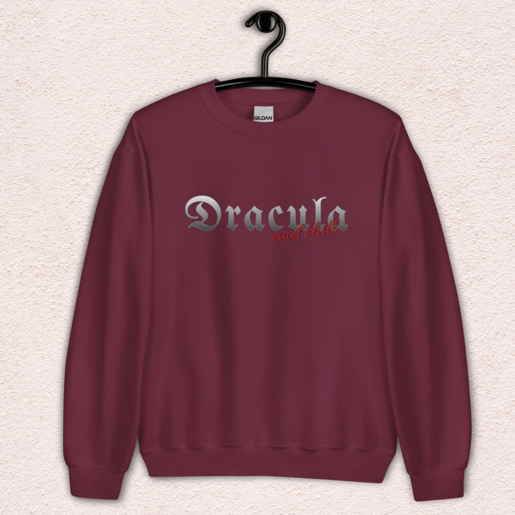 Dracula & Chill Crewneck Sweatshirt | Cozy Gothic Romance Loungewear