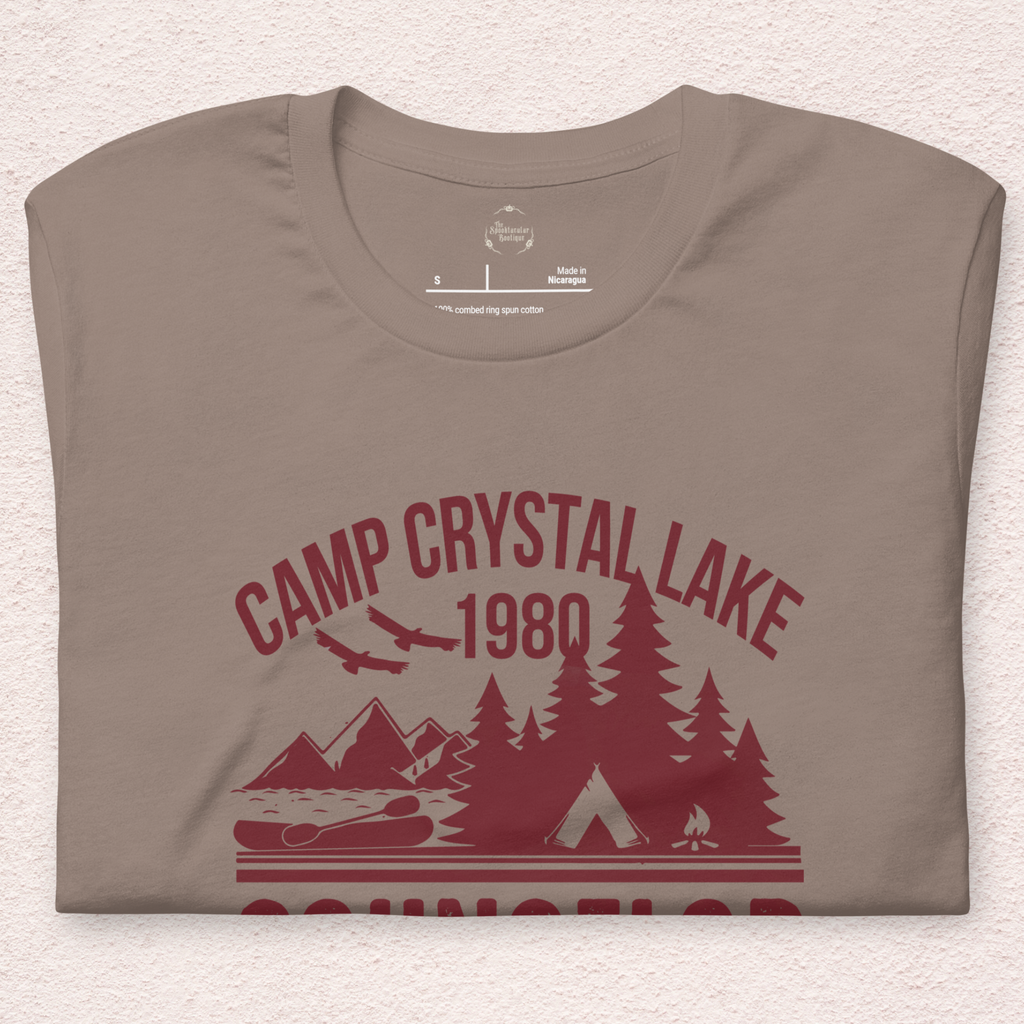 Camp Crystal Lake Tee | Unisex Vintage Summer Camp Horror Shirt (red ink)