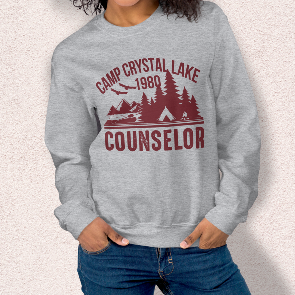 Camp Slasher Counselor Sweatshirt | Gildan Unisex Horror Crewneck