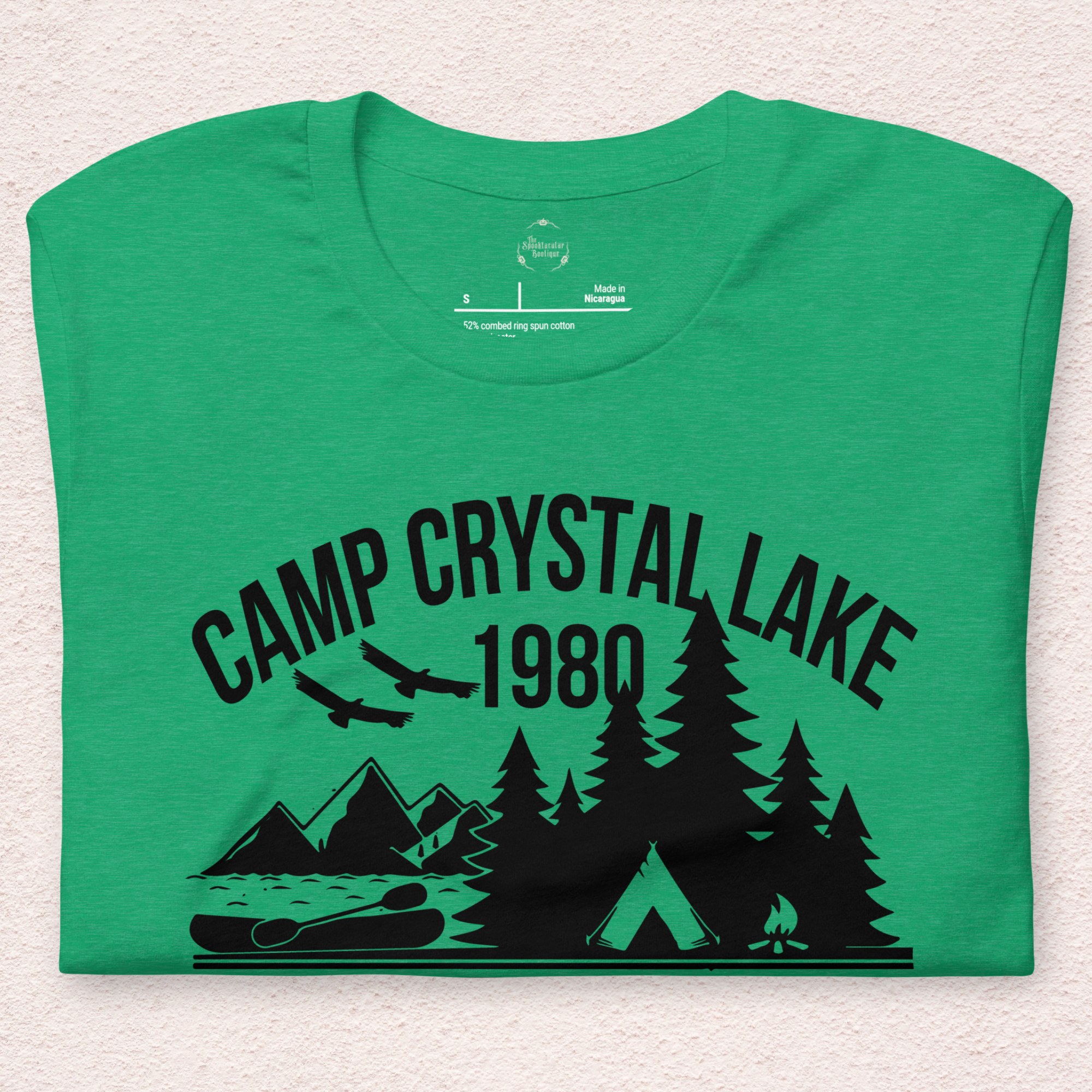 Camp Crystal Lake Tee | Unisex Vintage Summer Camp Horror Shirt (Black Ink)